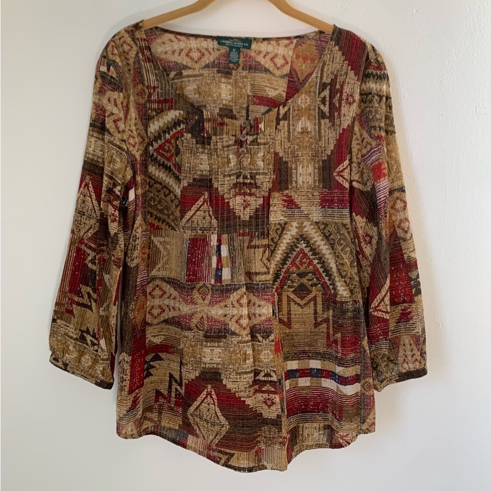 Lauren Ralph Lauren Southwestern Brown Tunic